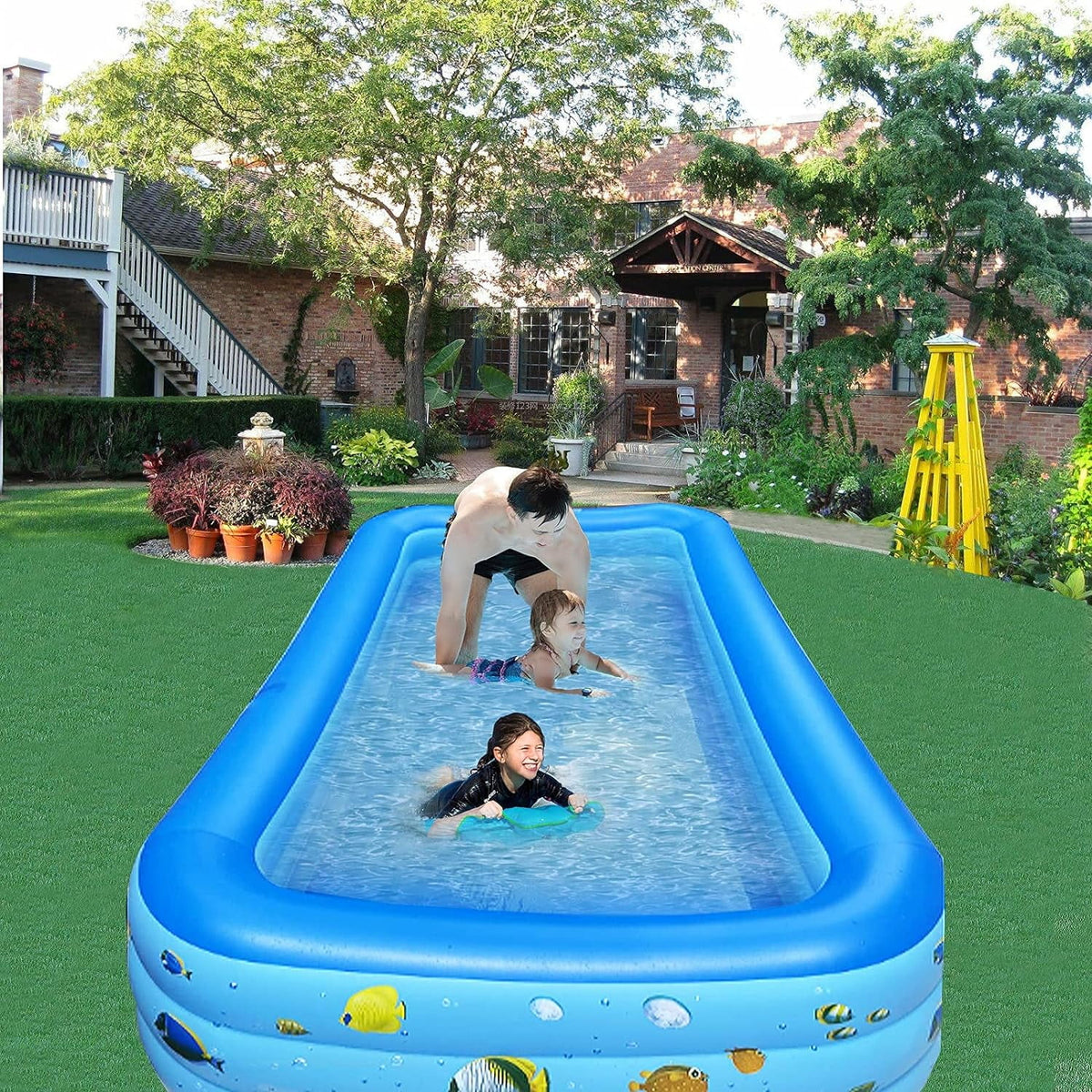 Inflatable Pool 9.83 x 6 x 1.83 ft Rectangular Thickened T415