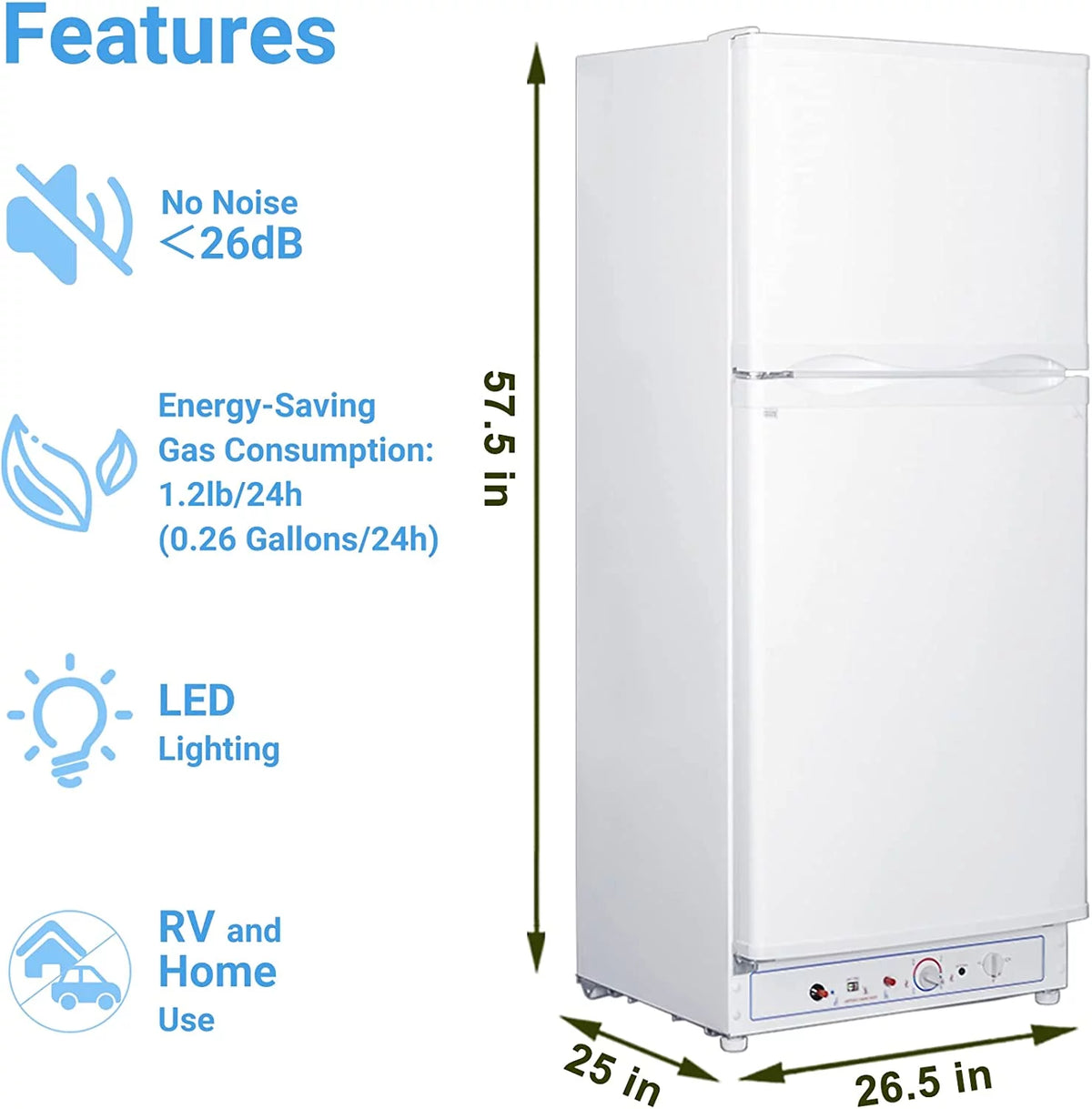 6.5 Cu ft Propane Refrigerator F94079