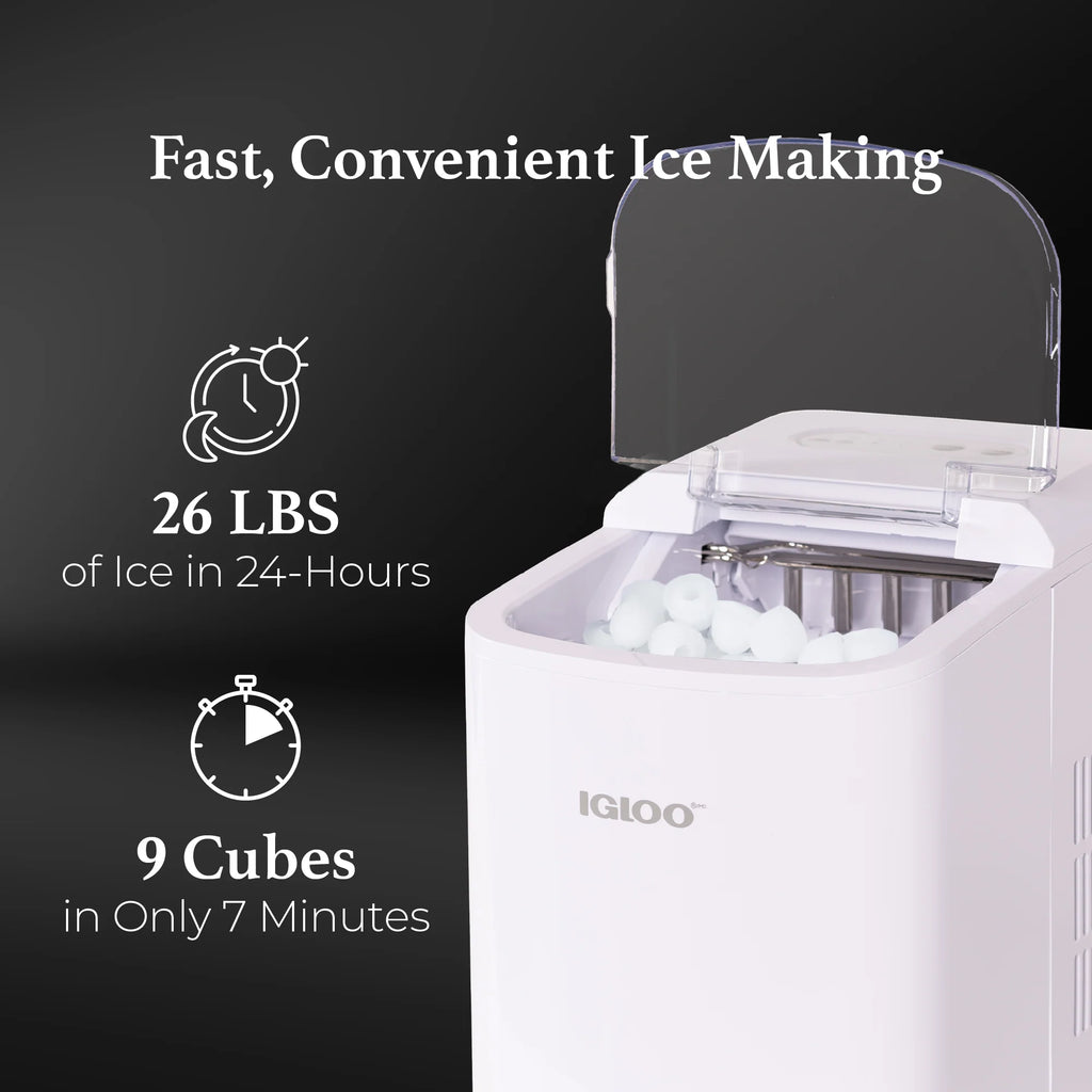 Automatic Portable Countertop Ice Maker Machine White H326