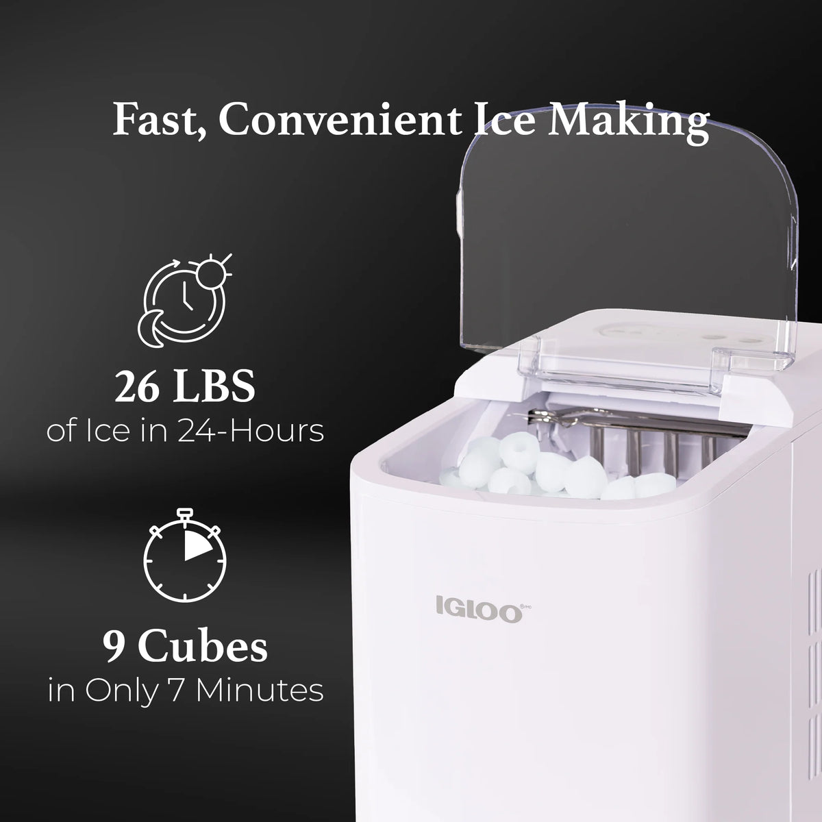 Automatic Portable Countertop Ice Maker Machine White H326