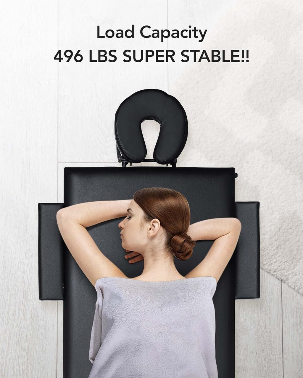 Portable 2 Section Aluminum Massage Table with Carrying Bag V368341