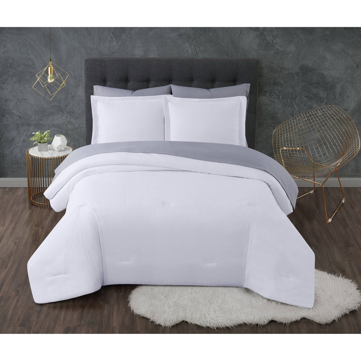 King Gray 7 Piece Bed in A Bag Z1871