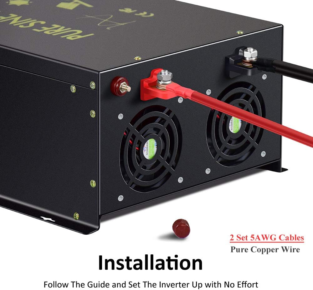 8000W Pure Sine Wave Power Inverter DC 36V to AC 120V X3647