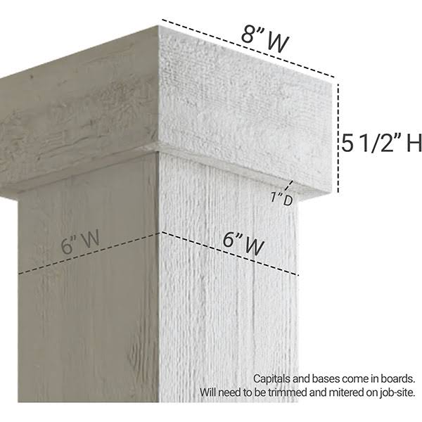 Faux Wood Non-Tapered Square Column Wrap O41674