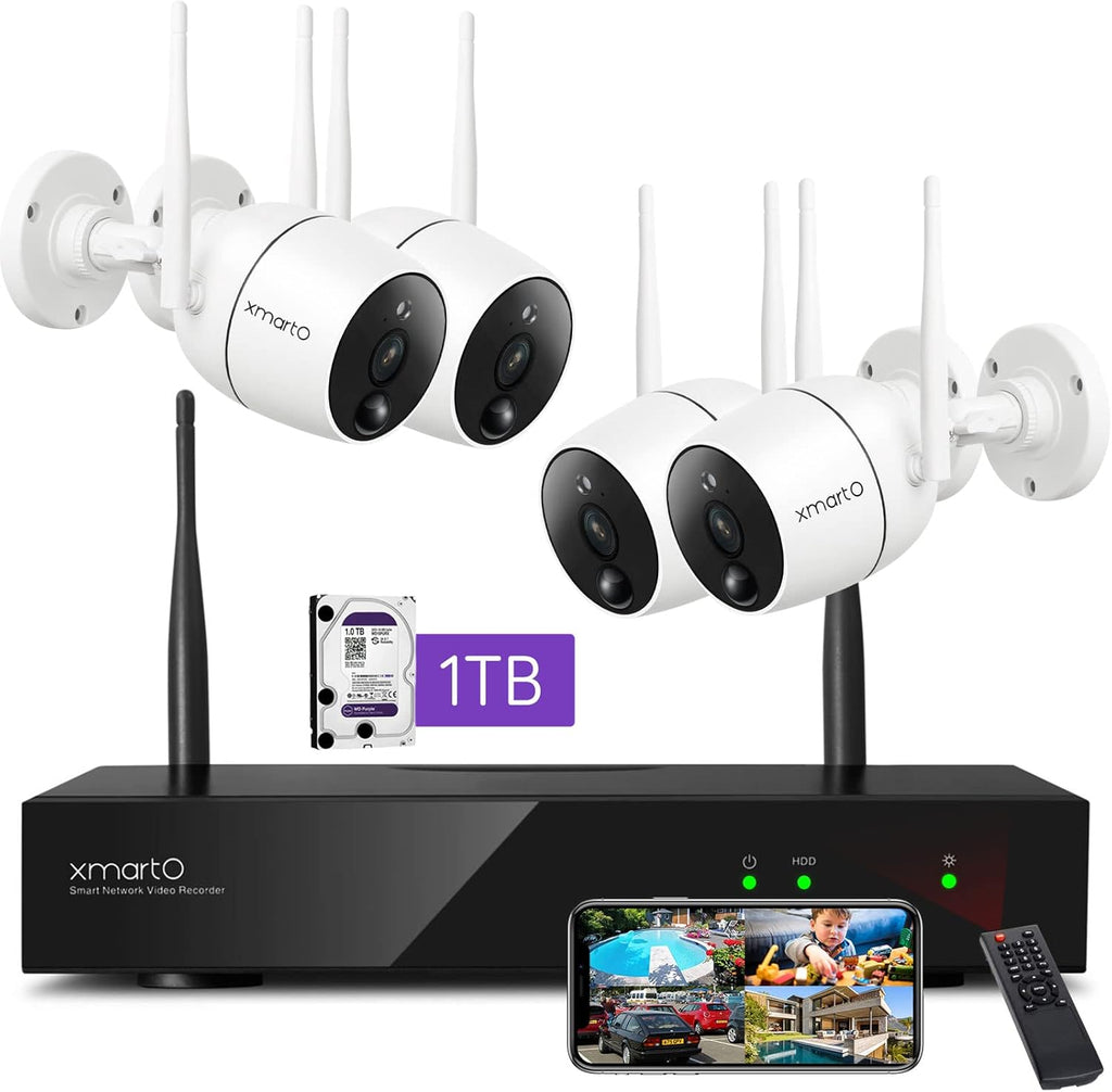 2K HD Wireless Security Camera System with 1TB HDD Q72857