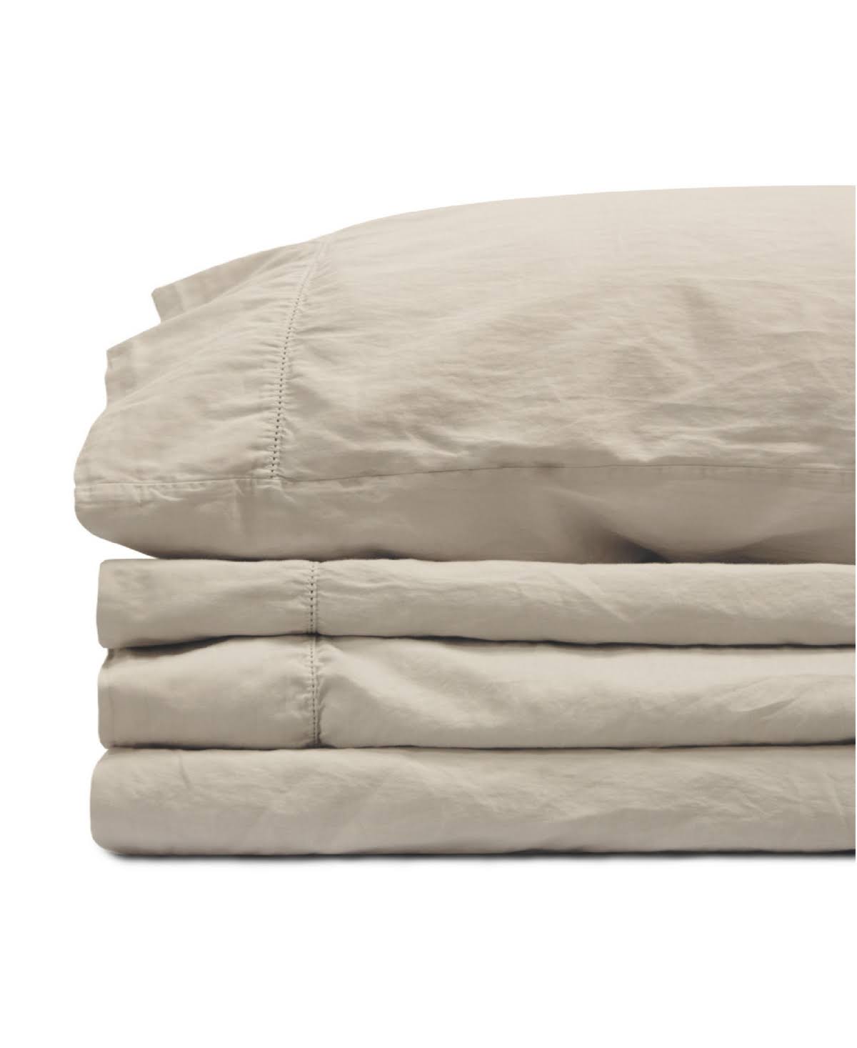 California King Flax Linen Sateen Sheet Set Y6156