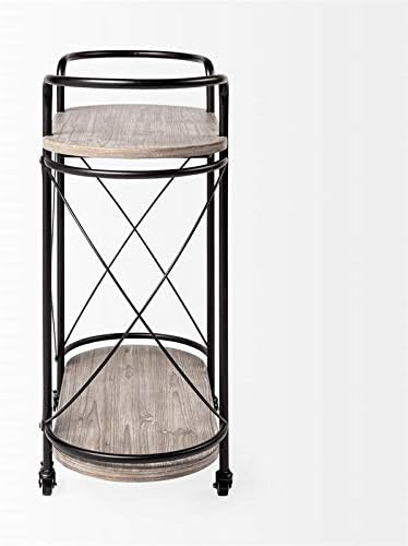 Black Metal Two Tier Bar Cart P862