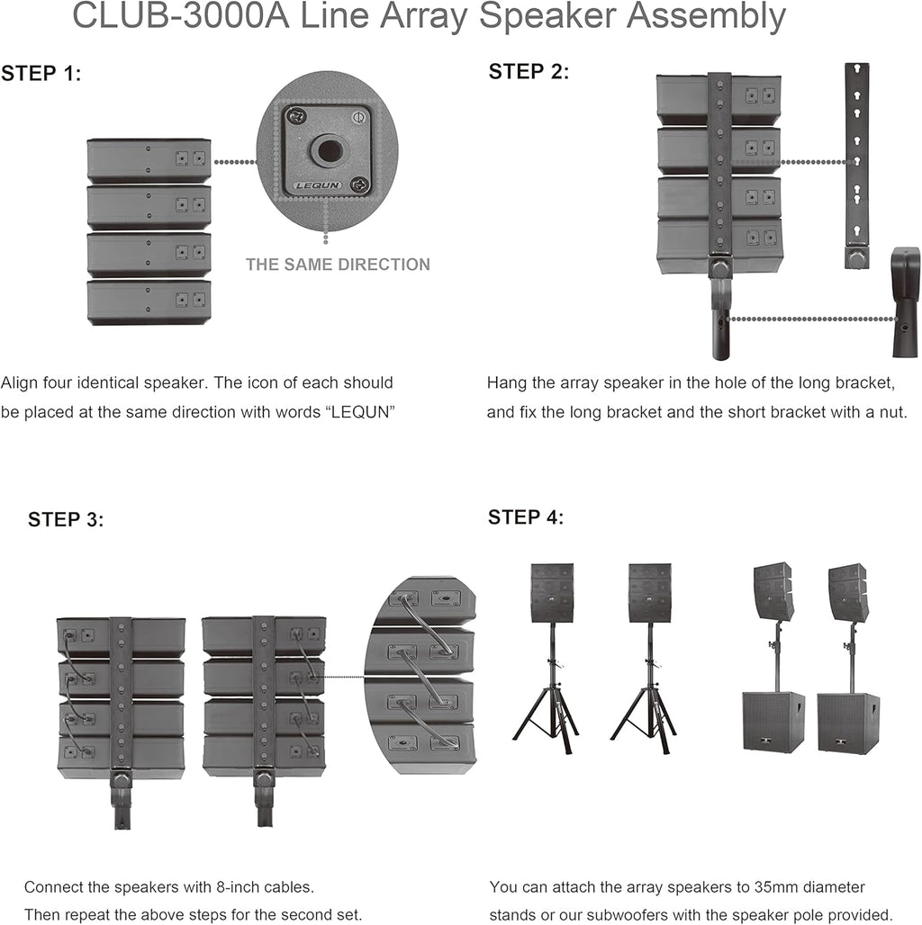 12-Inch Powered PA Speaker System Combo Set with Subwoofers and Line Array Speakers R94814