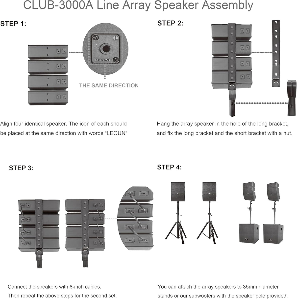 12-Inch Powered PA Speaker System Combo Set with Subwoofers and Line Array Speakers R94814