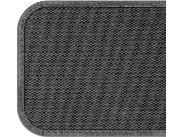 Set of 12 Skid-Resistant Carpet Stair Treads Gray W572339