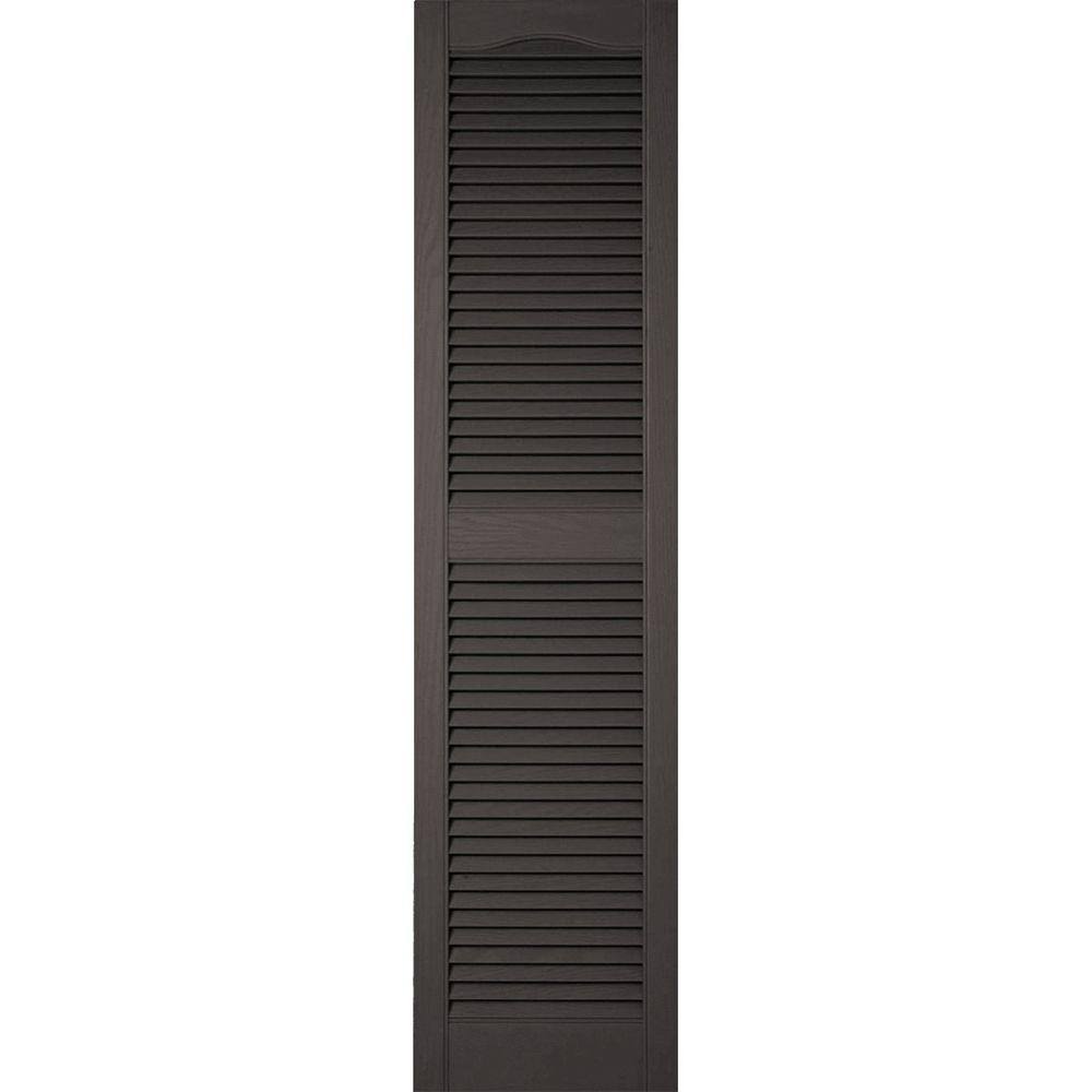 Vinyl Cathedral Top Open Louver Shutters Y644