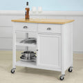 Kitchen Cart with Rubber Wood Top D221427