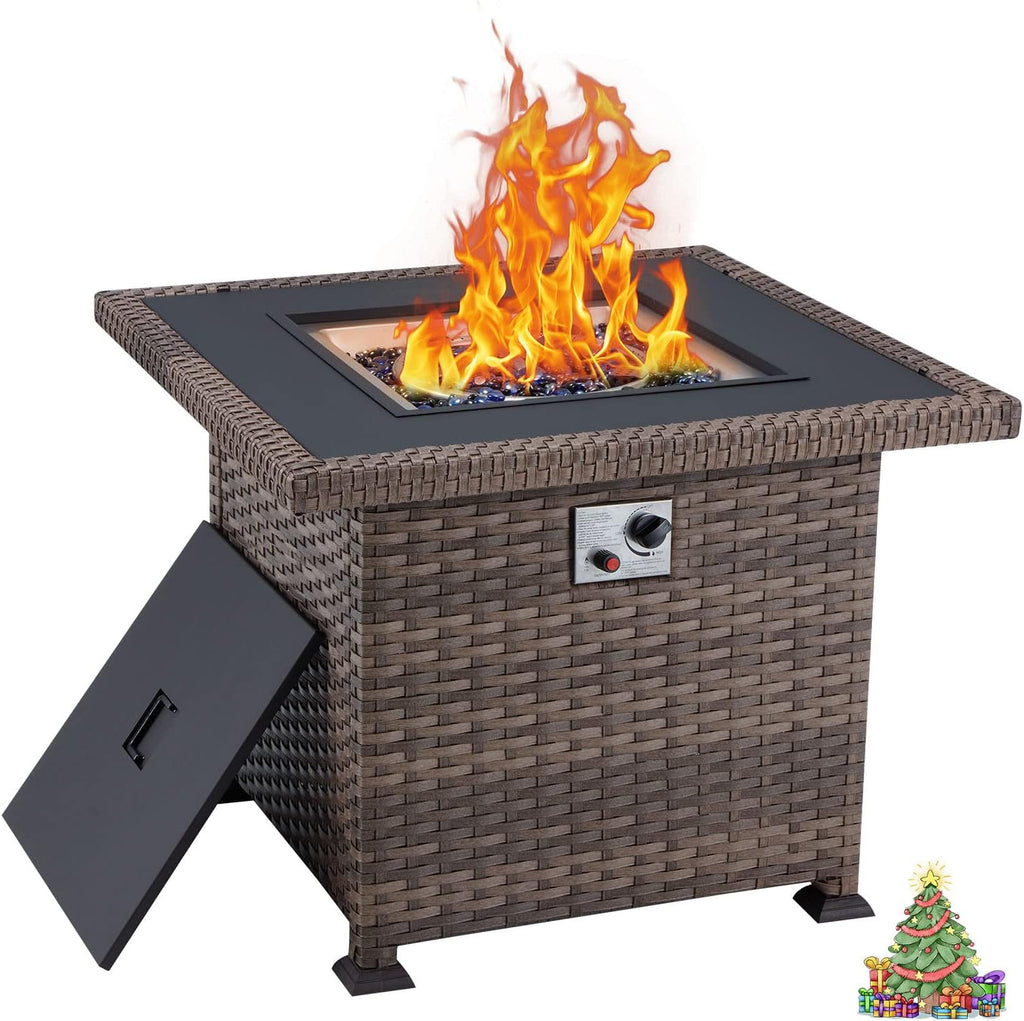 Propane Fire Pit Table 44in 50000BTU Brown Z628389
