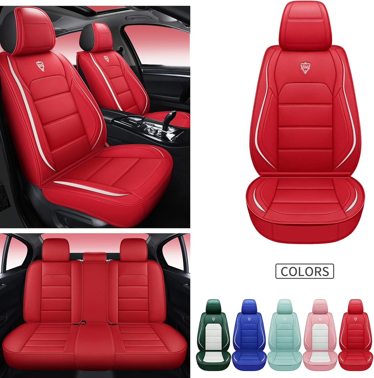 5 Seats Full Set Synthetic Leather Car Seat Cover F4045