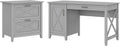 54W Cape Cod Gray Computer Desk with Storage and 2 Drawer File Cabinet G2566