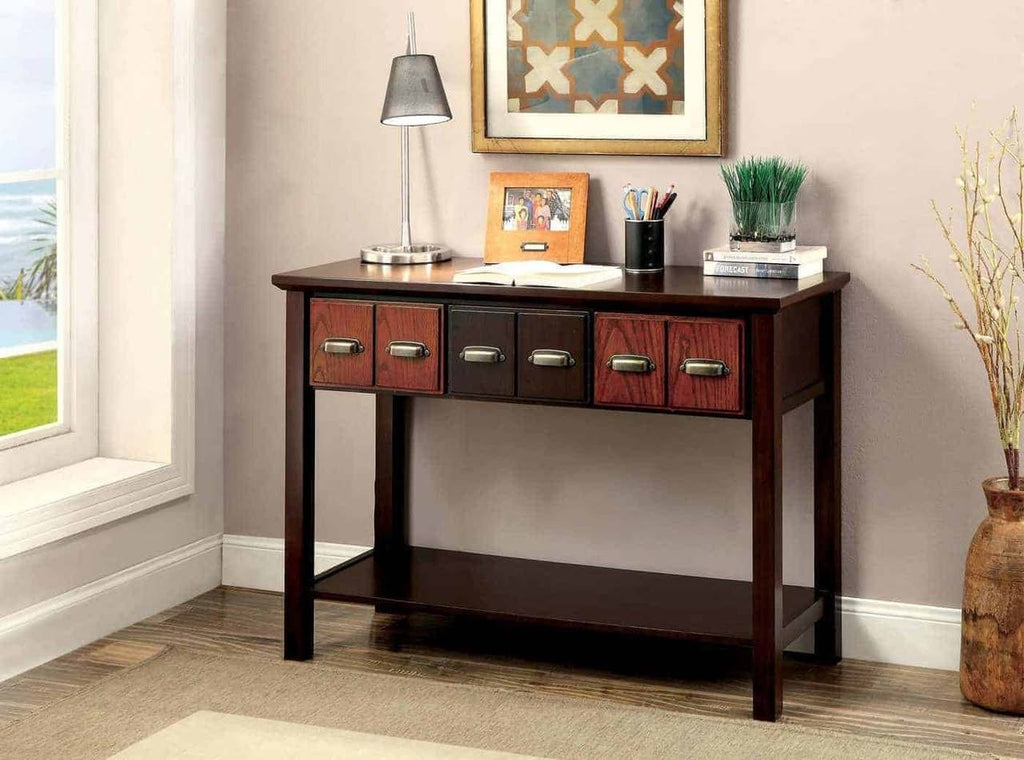 Brown Transitional Console Table J612