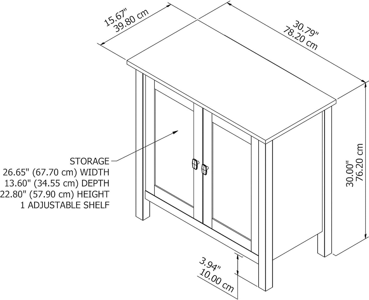 Pure White Accent Storage Cabinet with Doors O1376
