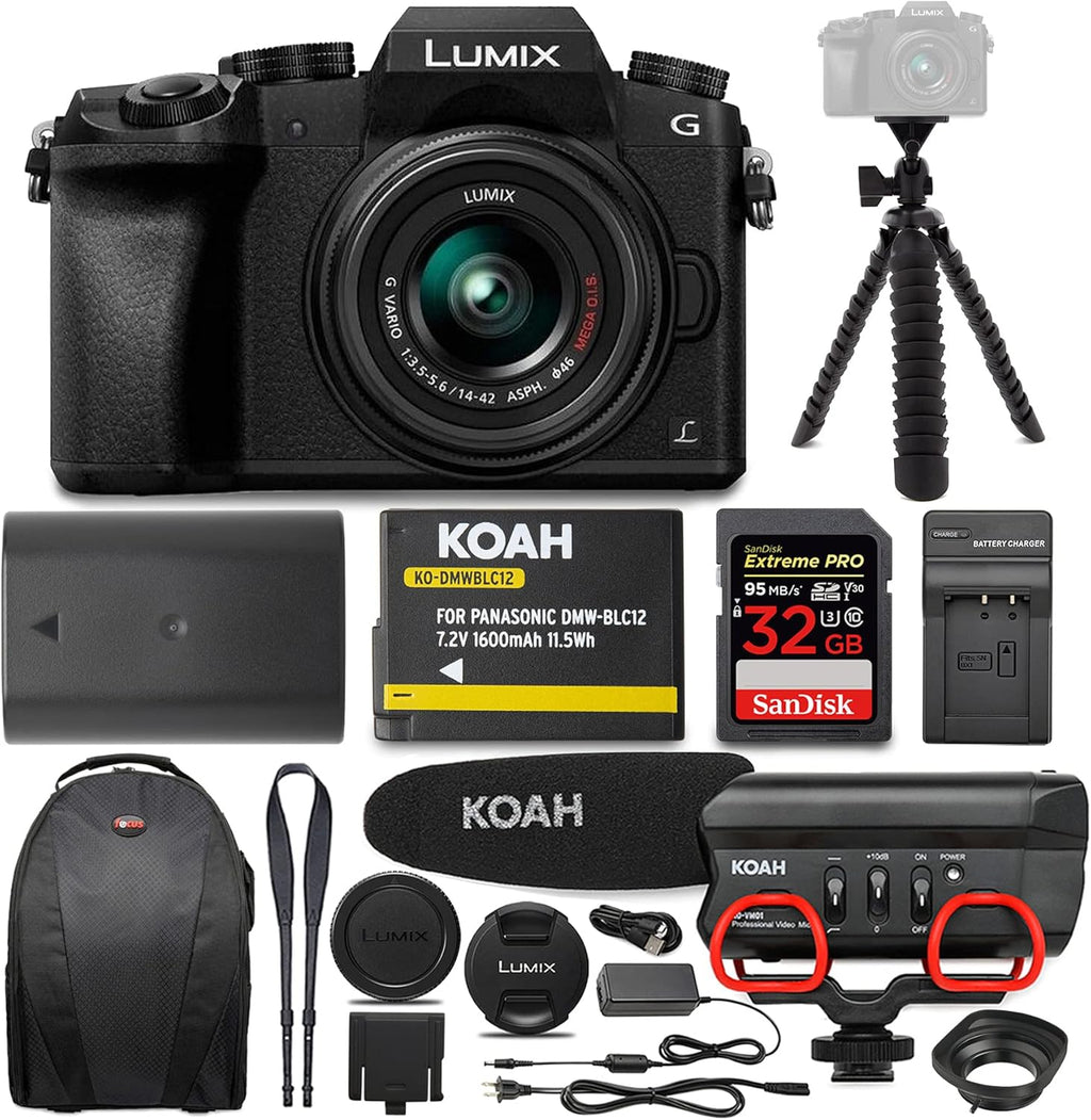 Digital Camera with 14-42mm Lens and Microphone Bundle P4085
