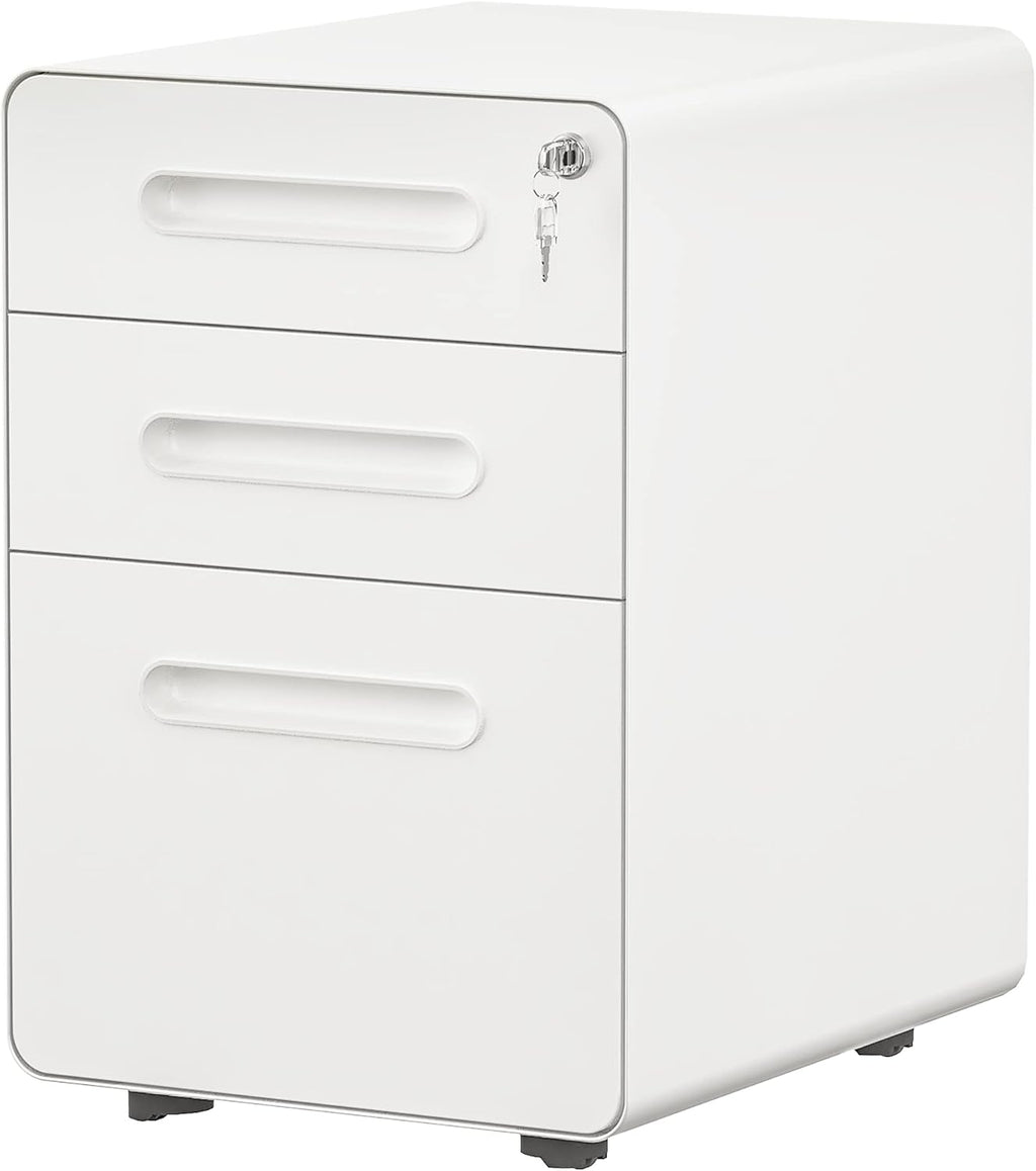 3 Drawer Metal Rolling File Cabinet with Lock Q57155