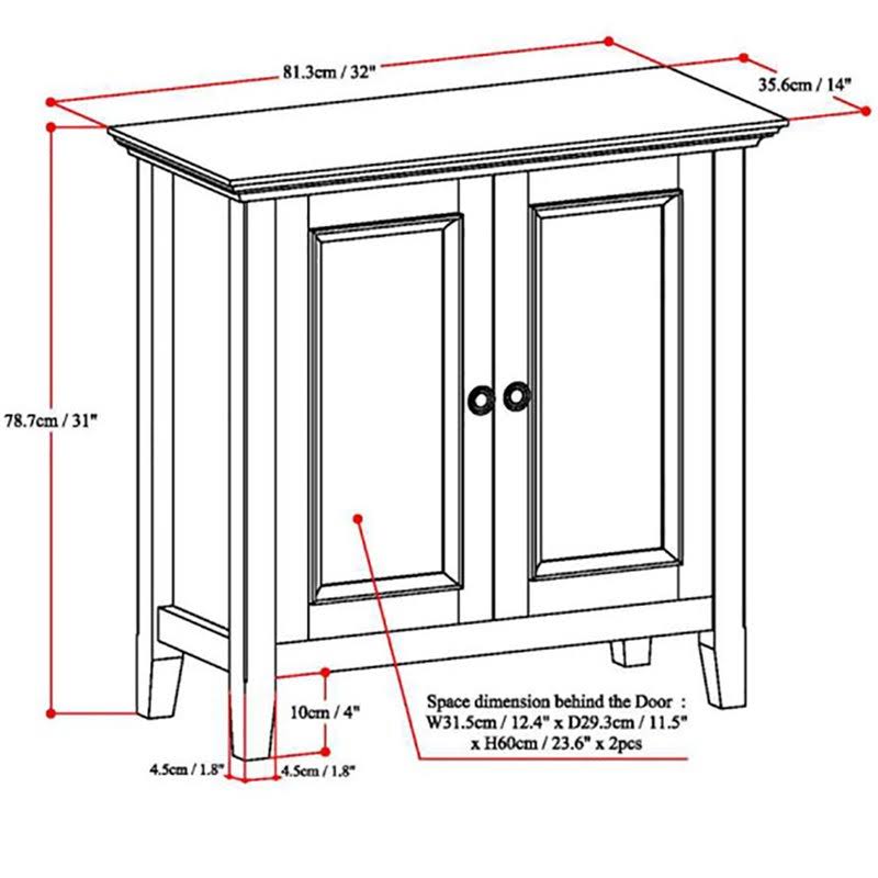 Solid Wood 32 in. Wide Low Storage Cabinet G9395