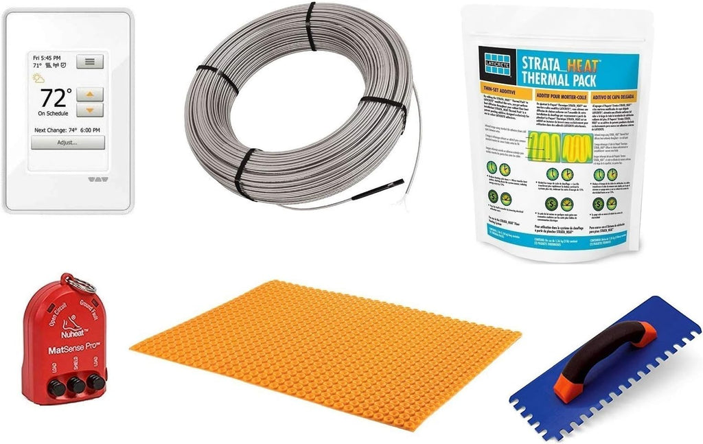 11 Square Feet Floor Heating Kit with Programmable Thermostat P585385