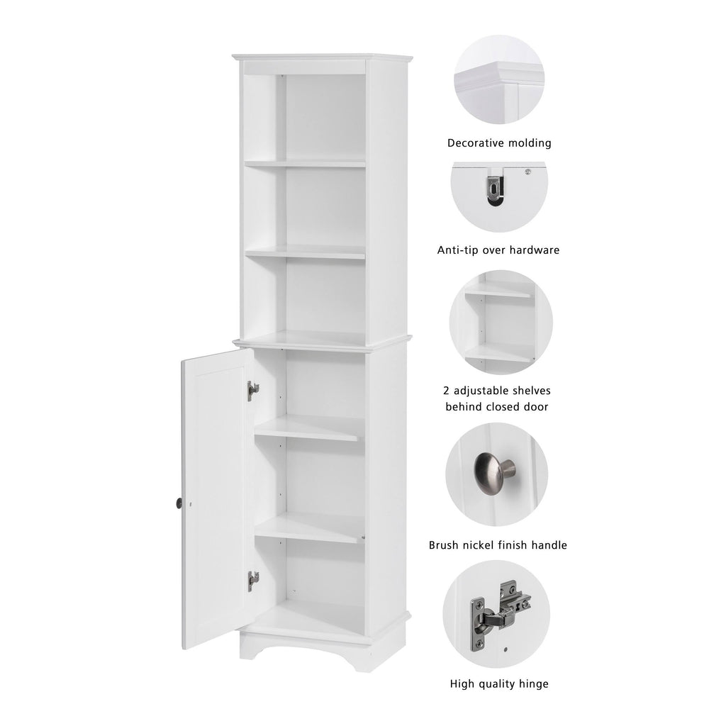 White Three Tier Freestanding Storage Cabinet M184