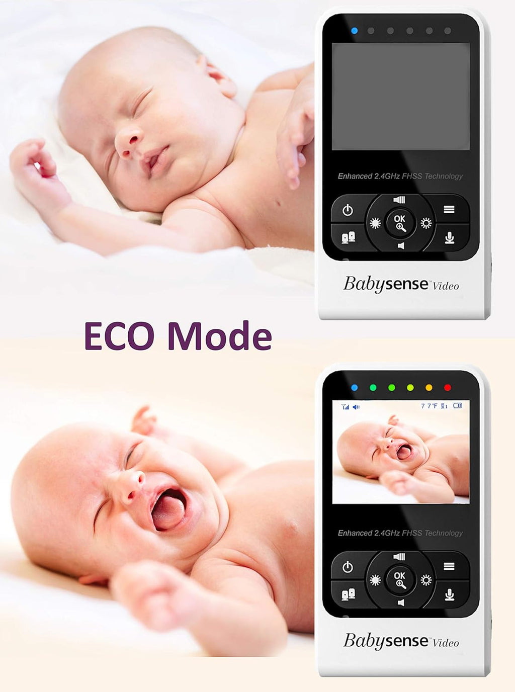 Video Baby Monitor with Camera and Audio, Two Cameras, Night Vision, Two Way Talk K46207