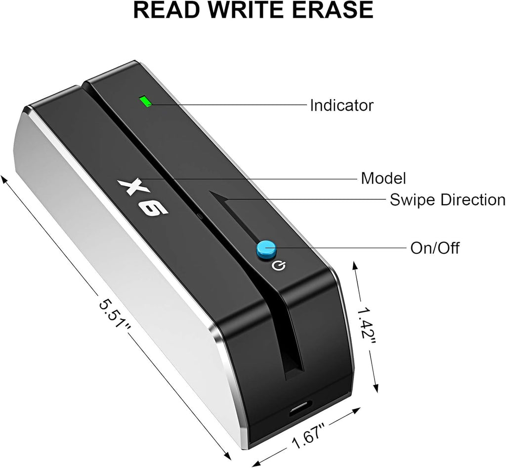 Magnetic Card Reader Writer USB 3 Tracks Swipe Encoder G4606