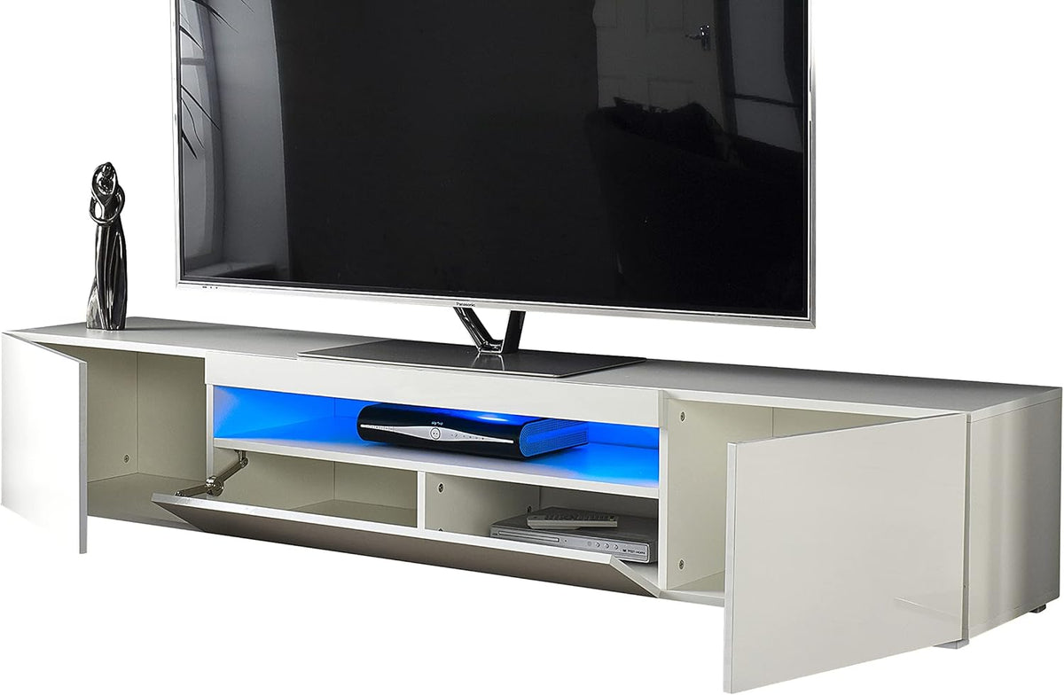 White TV Stand with Lights Y402927