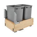 Double 35-Quart Maple Bottom Mount Pullout Waste Container Trash Cans F9796