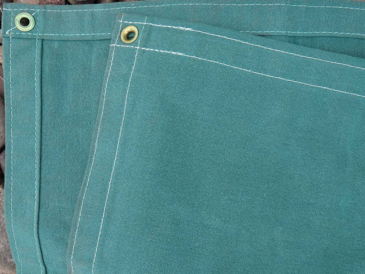 16 x 16 Green Canvas Tarp Water Resistant 10 oz P448