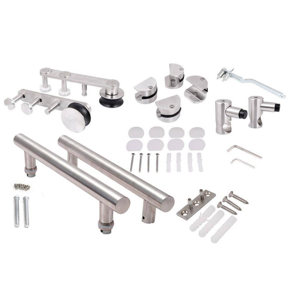 Matte Black Sliding Door Hardware 2-Set E887768