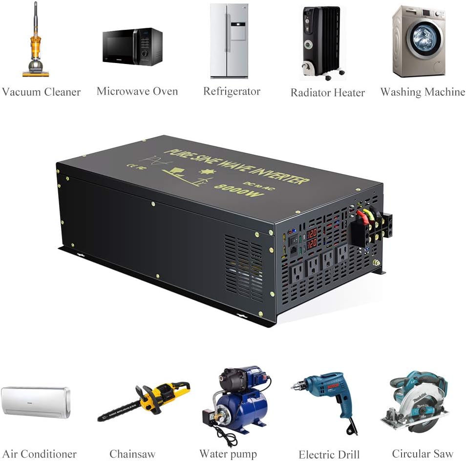 8000W Pure Sine Wave Power Inverter DC 36V to AC 120V X3647