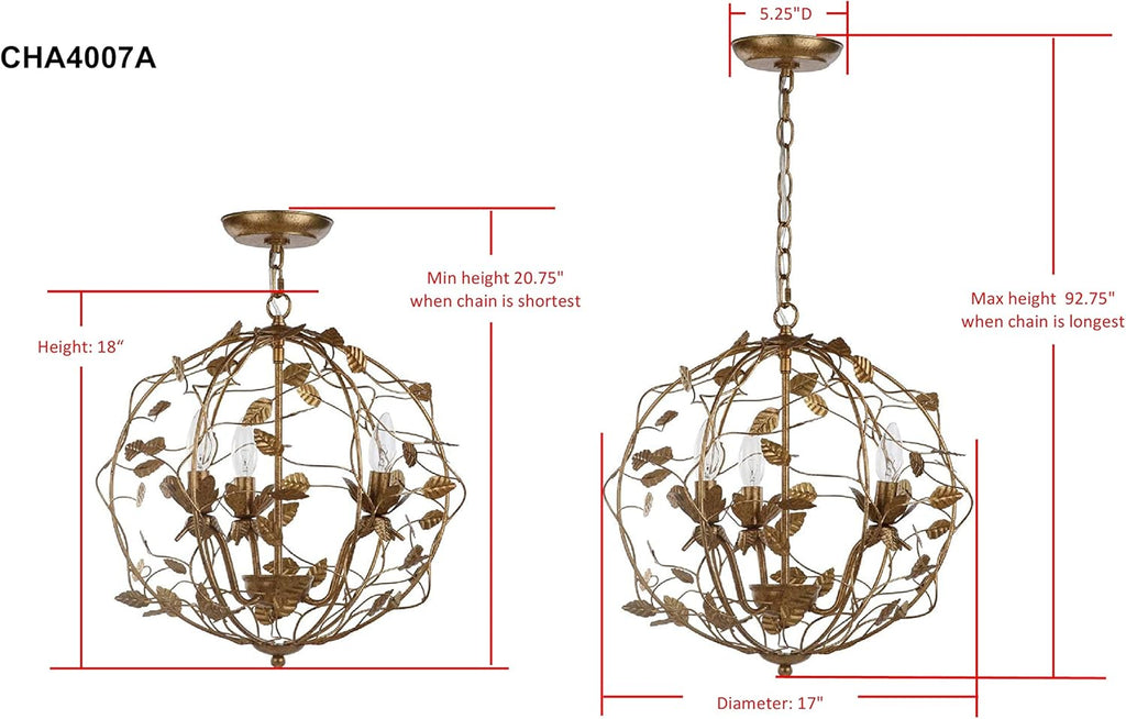Gold Leaf Chandelier F389758