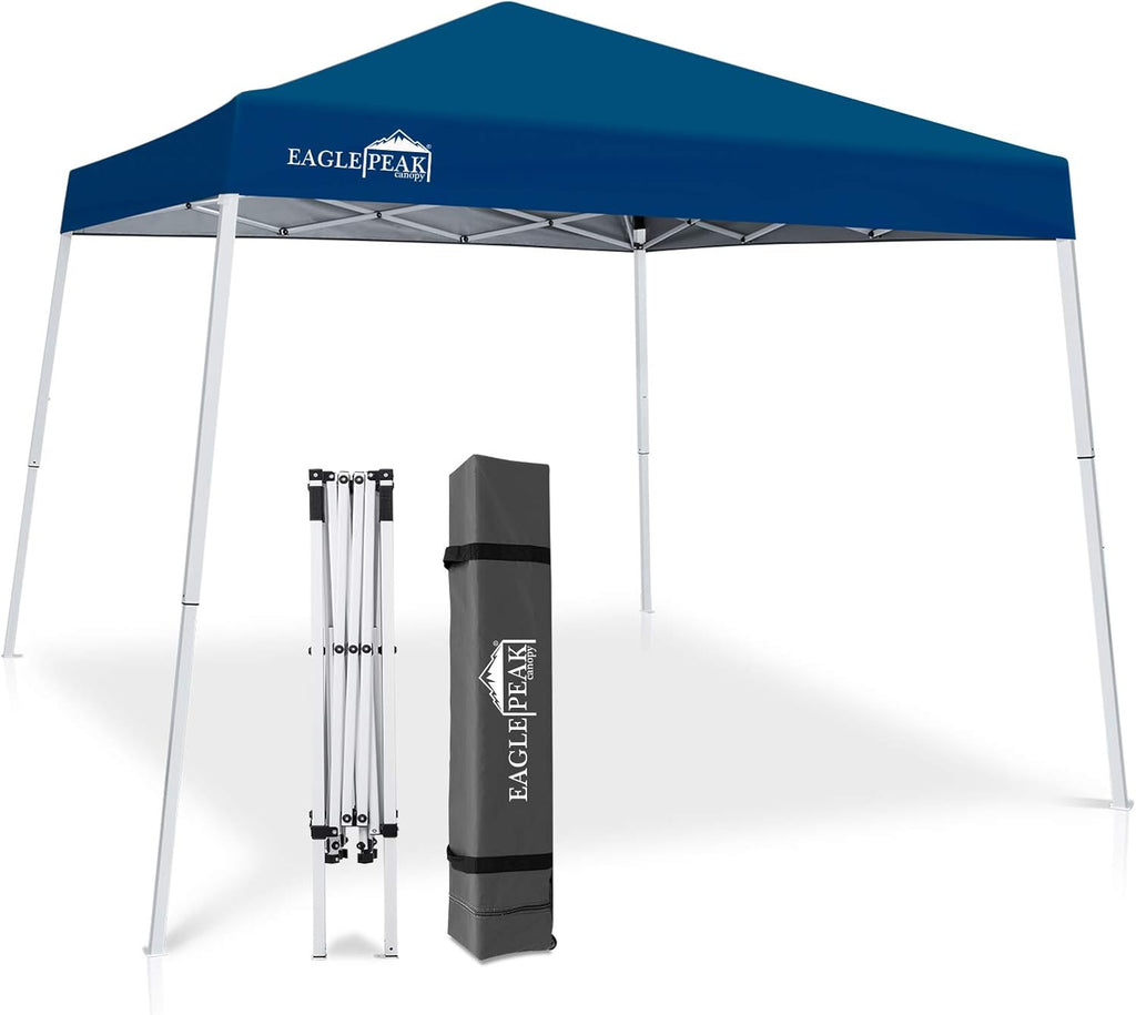 10' x 10' Slant Leg Pop-up Canopy Tent with 64 Square Feet of Shade (Blue) P3727