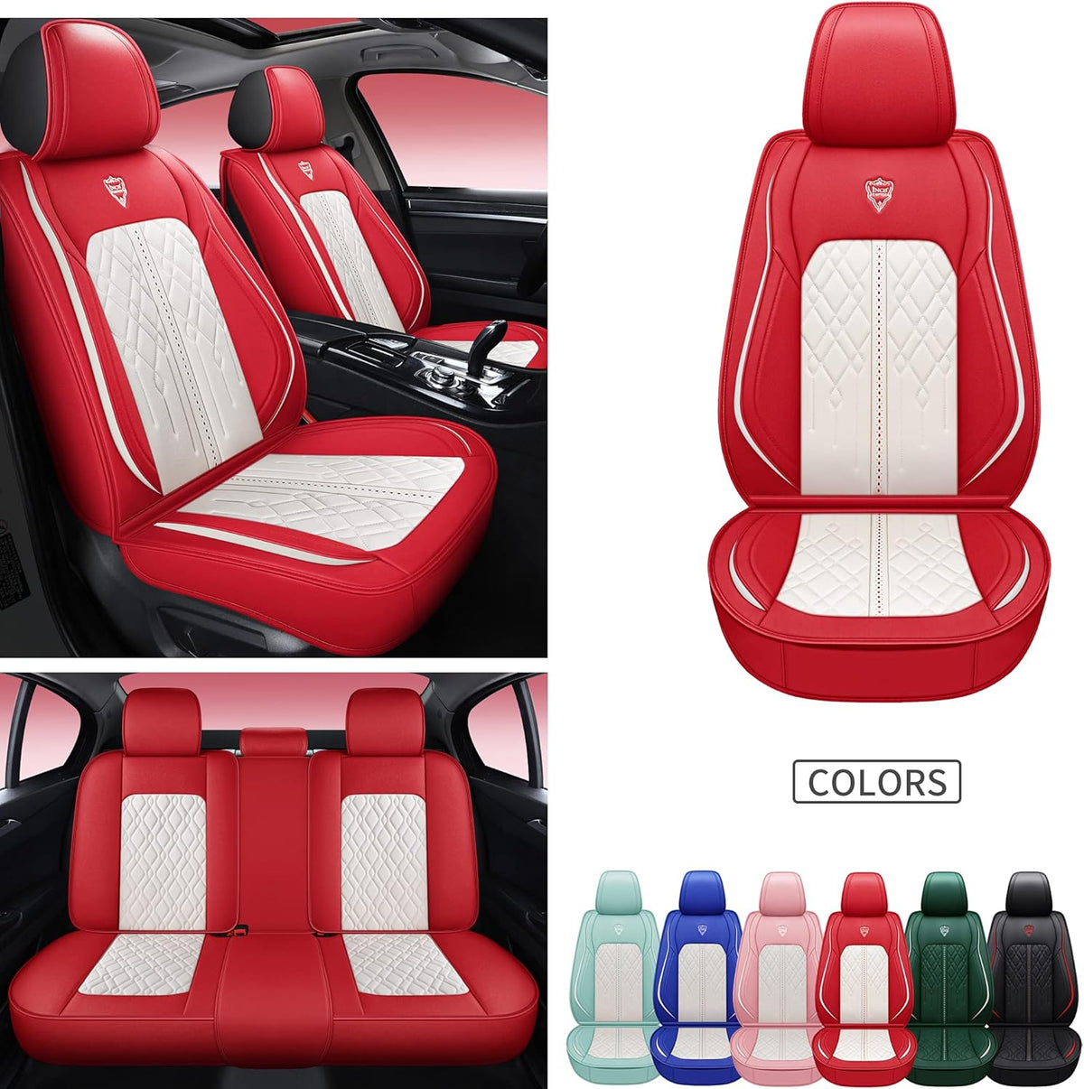 5 Seats Full Set Synthetic Leather Car Seat Cover F4045