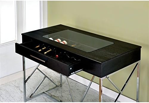 Chrome and Black Metal Counter Height Table O62373
