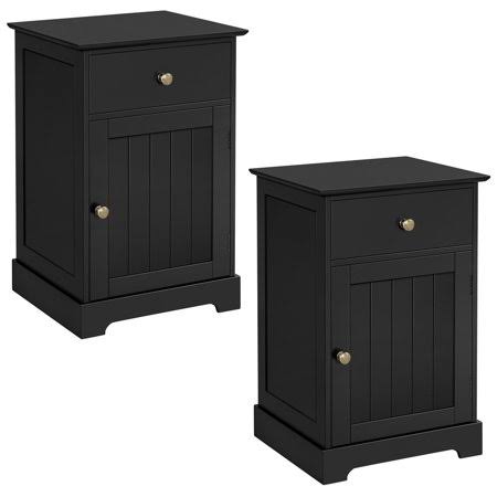 Black Wood Nightstand Set of 2 X574