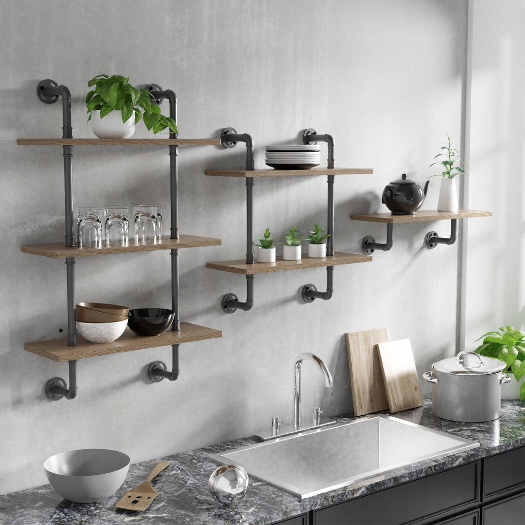 2-Tier Floating Ladder Wall Shelf I860