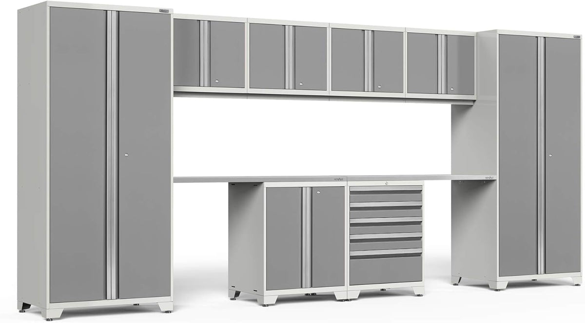 Gray 10 Piece Garage Cabinets F462