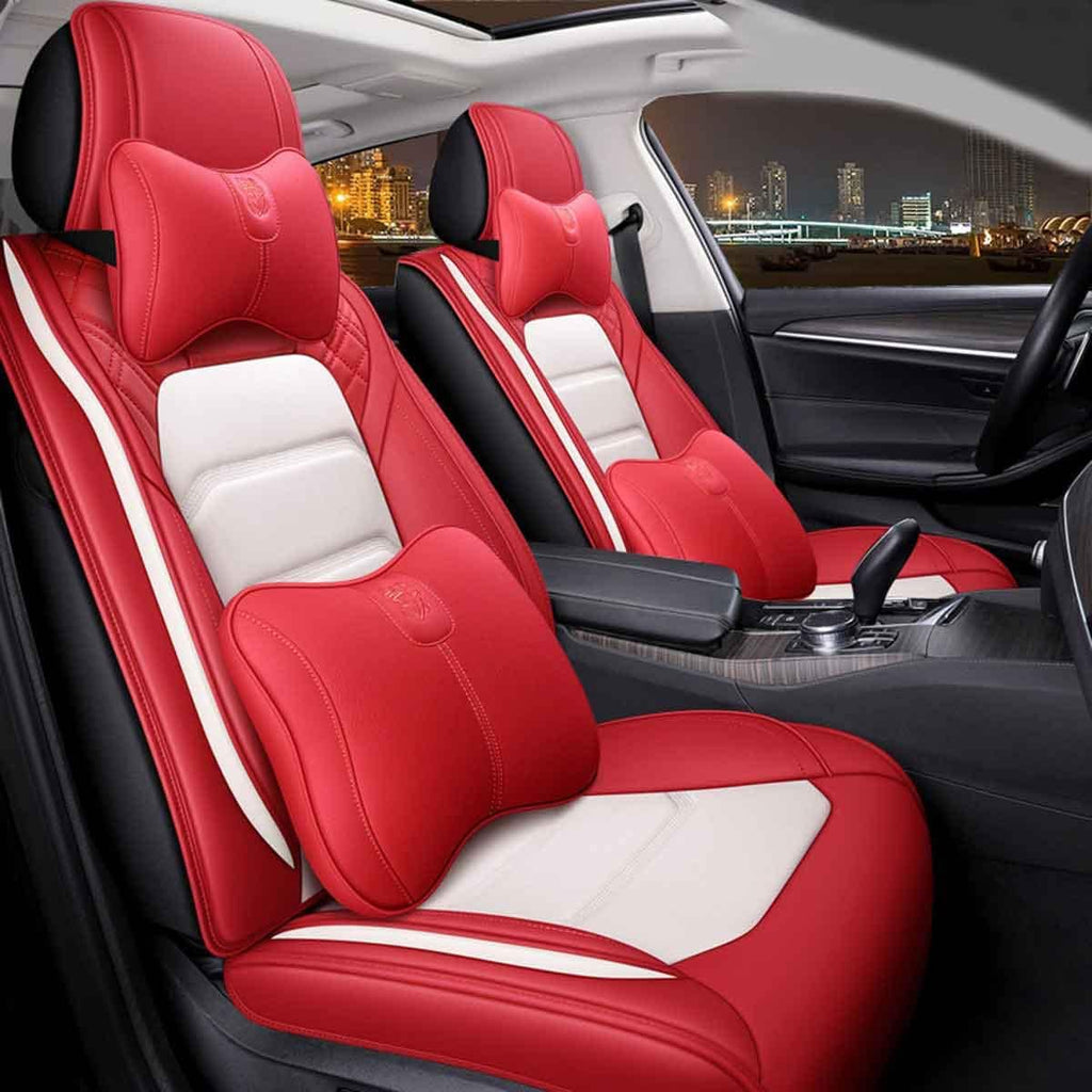 Leather Car Seat Covers 5 Seats Full Set S158