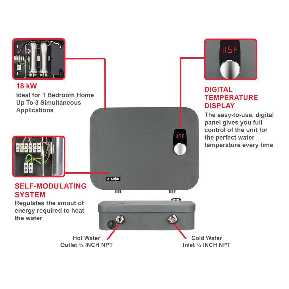 18000-Watt 3.7 GPM Electric Tankless Water Heater A39049