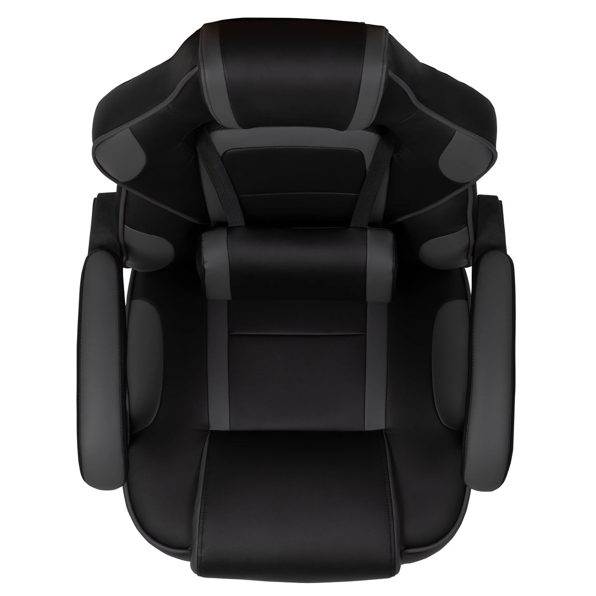 Black Gray Ergonomic Reclining Gaming Chair with Footrest L32761