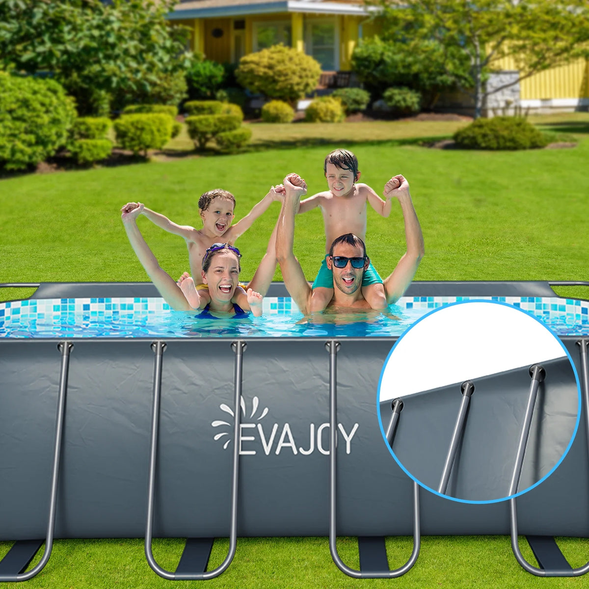 Rectangle Metal Frame Above Ground Swimming Pool Q2435