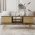 Brown Wooden Coffee Table with Storage Shelf and 2 Drawers A9101