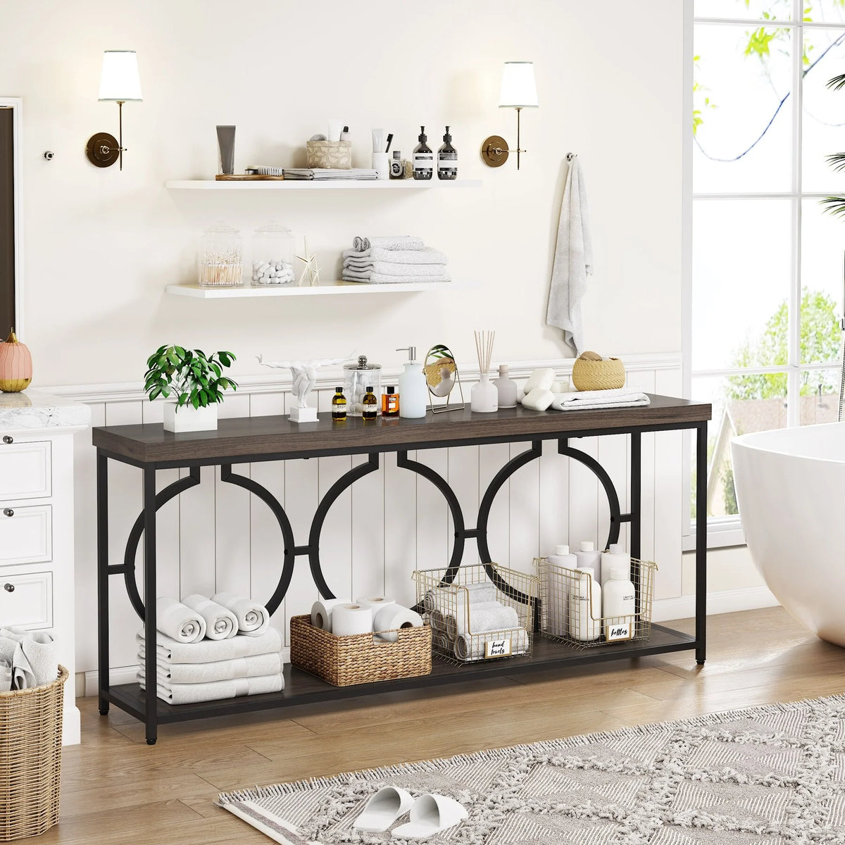 Dark Walnut Console Sofa Table H4612