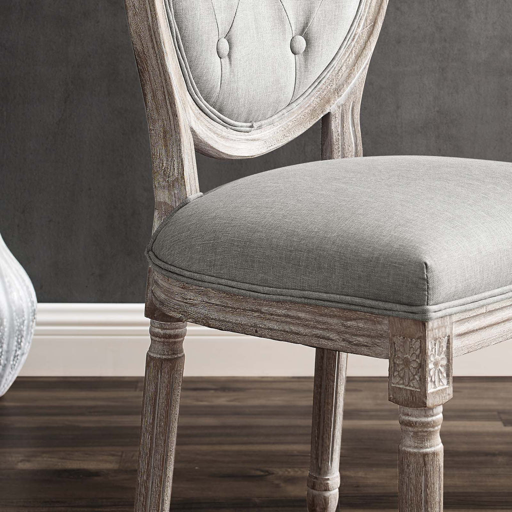 Light Gray Upholstered Fabric Dining Side Chair Set of 2 Q6608