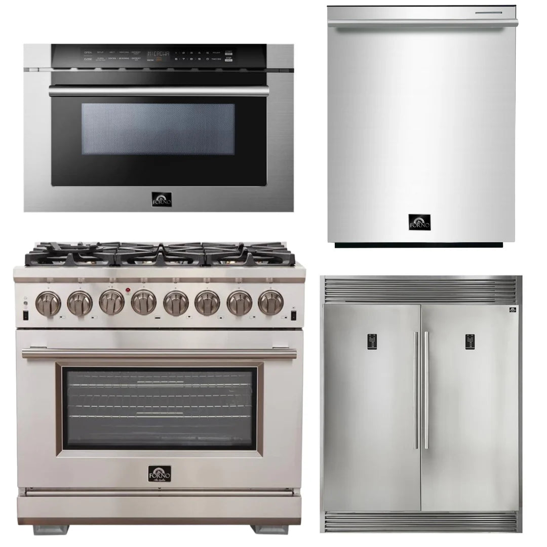 36 Inch Gas Burner Electric Oven Pro Range, Refrigerator, Microwave Drawer, Dishwasher G415097