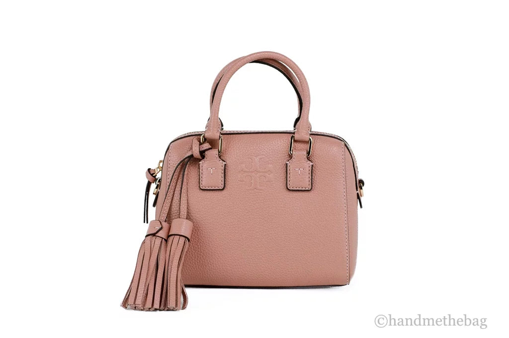 Pink Pebbled Leather Satchel Crossbody Bag O315559