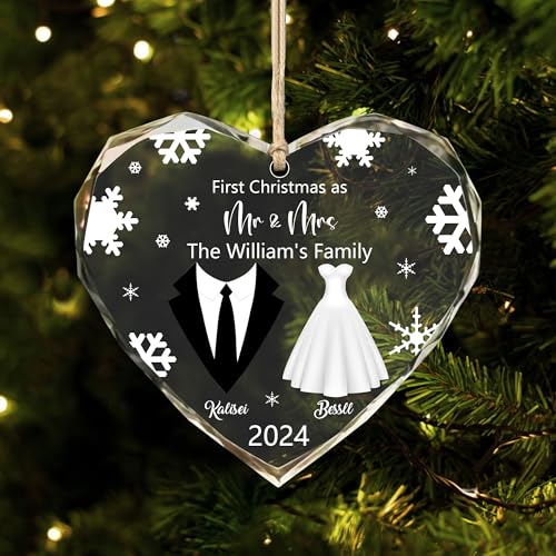 2-Layered Wooden Couple Puzzle Christmas Ornament R7321